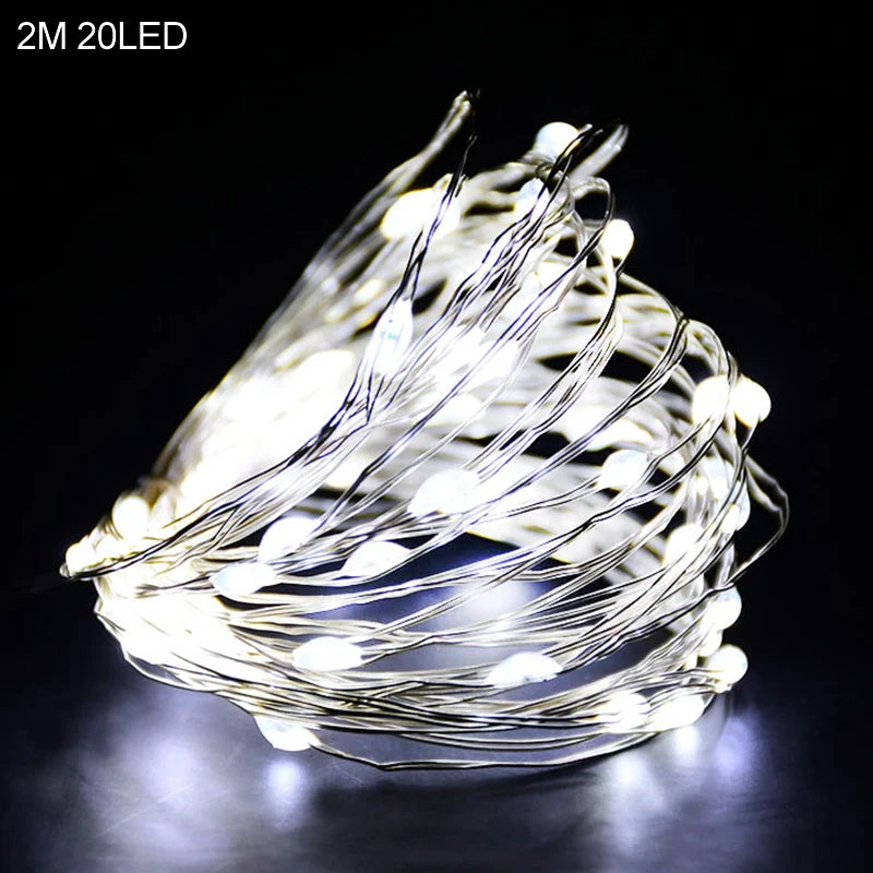 2M 20-LED Santa Snowflake String Lights – Christmas Tree Decor Christmas String Lights Babs 2m white
