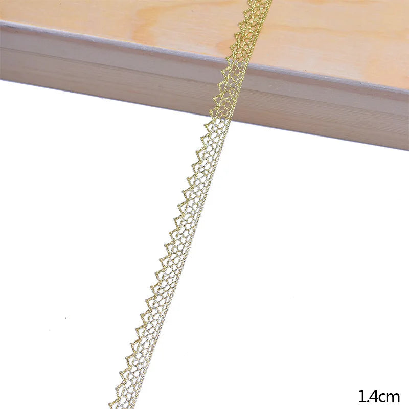 Gold Braided Lace Trim Ribbon 5/10 Yards – Sewing & Crafts Lace Trim Ribbon Babs 3-Width 1.4cm 5Yards