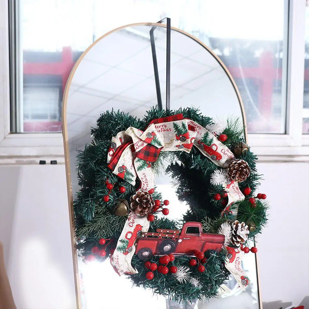 Front Door Wreath Hanger 12/15" Carbon Steel Metal Hook Black Wreath Door Hanger Babs
