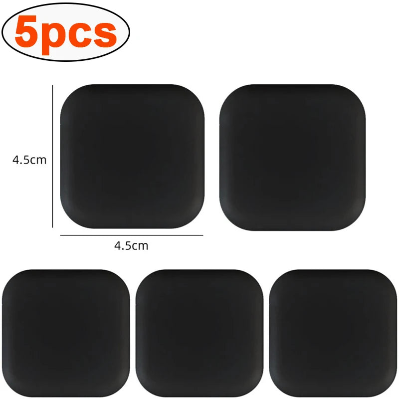 5-Pack Silicone Door Handle Bumpers – Self-Adhesive Wall Protectors Door Bumper Pads Babs Square-Black-5pcs