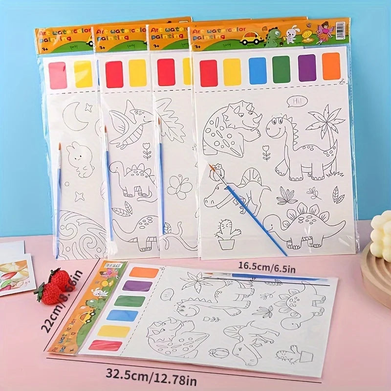 Art Set – 8 Brushes, 8 Papers & 6 Paint Colors | DIY Student Kit Art Craft Kit Babs