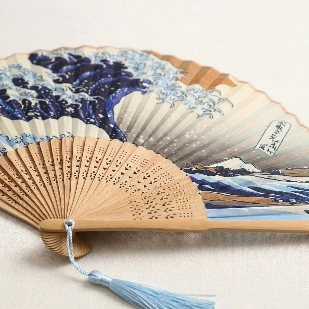 Handheld Folding Fan Ancient Style with Tassel – Photo Prop Folding Decorative Fan Babs