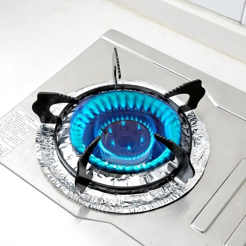10-Pack Aluminum Foil Gas Stove Grease Protector Cleaning Pads Stove Protector Pads Babs