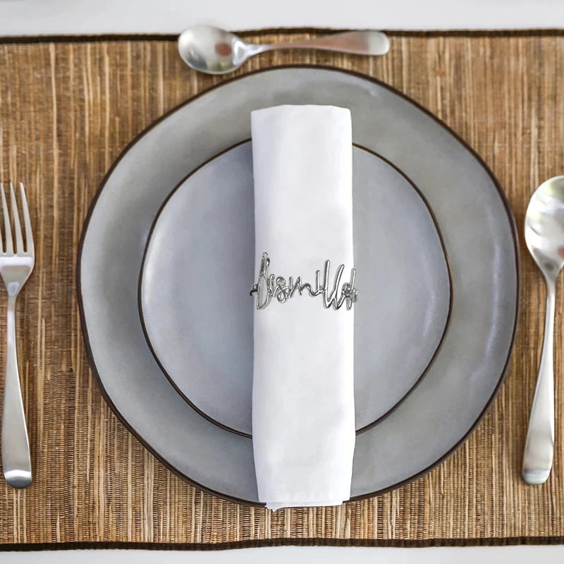Bismillah Napkin Rings Eid Mubarak Ramadan Table Decor 2/4/6Pcs Napkin Rings Babs