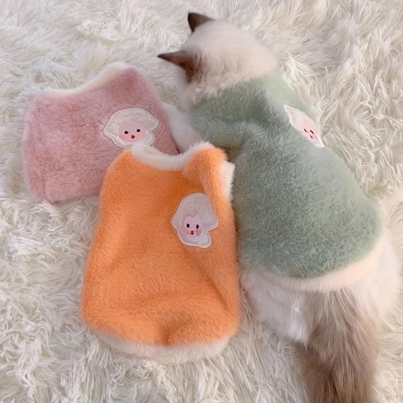 Cat & Dog Sweater Vest – Warm Winter Kitten & Puppy Apparel Pet Sweater Vest Babs