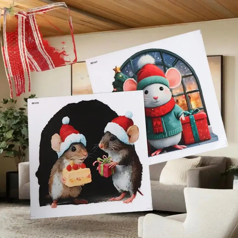 Christmas Mouse Hole Wall Stickers – Cute Xmas Home Decor Christmas Wall Sticker Babs