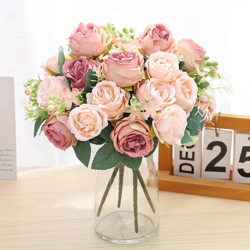Silk Peony Bouquet – Artificial Flowers for Home & Wedding Artificial Flower Bouquet Babs