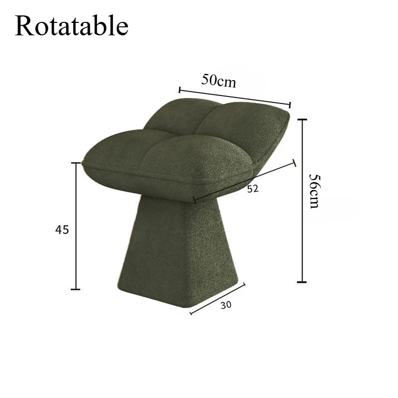 Nordic Modern Ottoman Stool – Cushioned Pine Wood Square Seat Ottoman Stool Babs Green