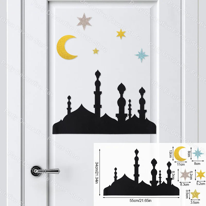Eid Mubarak & Ramadan Kareem Wall Stickers – DIY Felt Decals Holiday Wall Sticker Babs A
