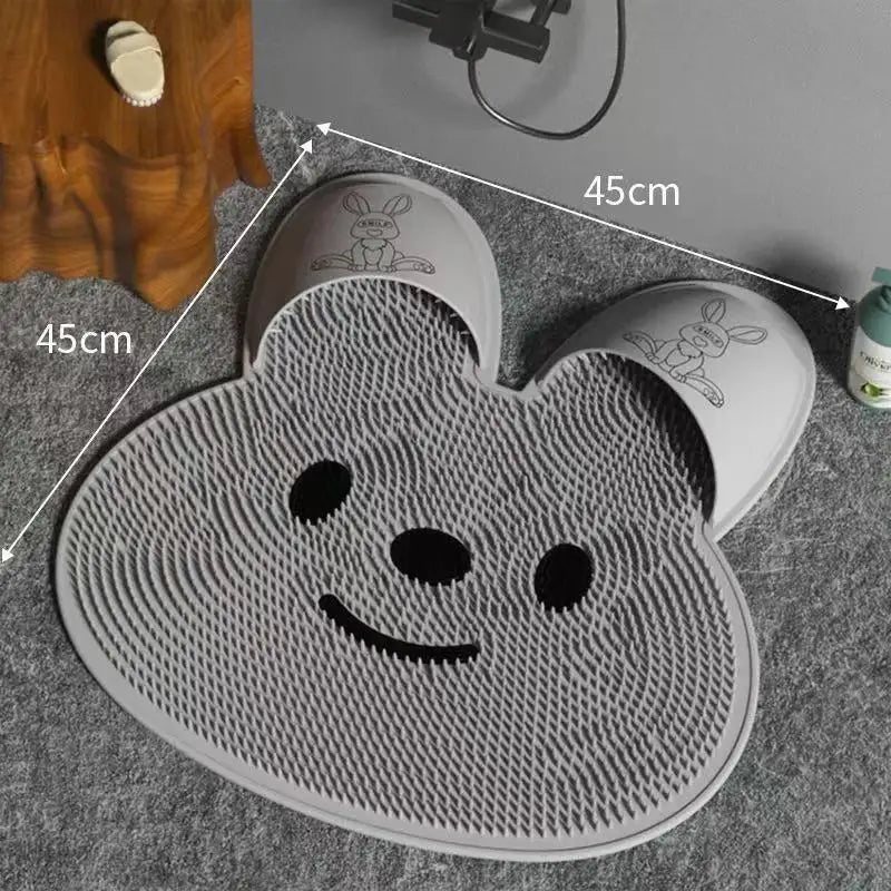 Silicone Foot Scrubber Bath Mat – Anti-Slip Dead Skin Remover Foot Scrubber Mat Babs DARK GRAY