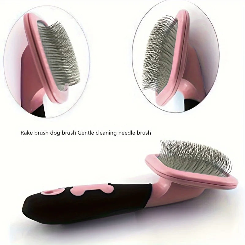 Gentle Dog & Cat Needle Comb – Anti-Knotting, Reduces Shedding Pet Grooming Brush Babs