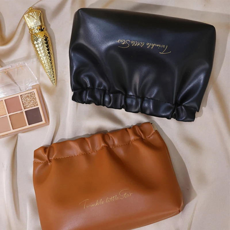 PU Vegan Leather Travel Makeup Bag & Cosmetic Pouch Cosmetic Makeup Bag Babs