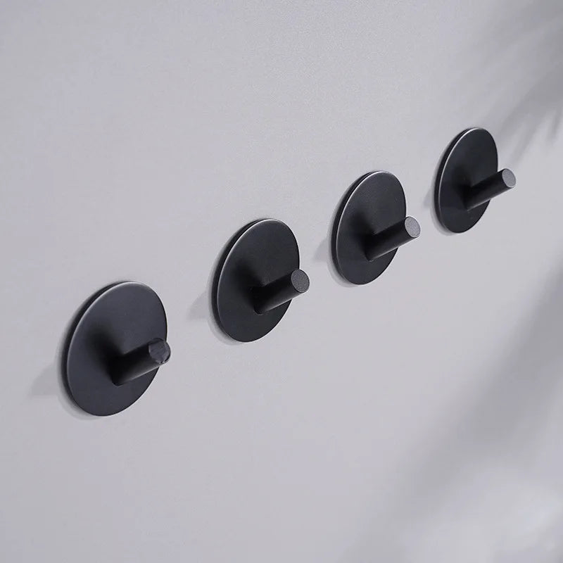 4-Pack Self-Adhesive Stainless Steel Wall Hooks – No-Drill Adhesive Wall Hooks Babs