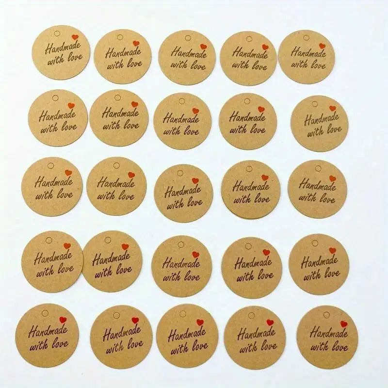 100pcs Round Kraft Paper Gift Tags with Hemp Rope – Wedding & Party Kraft Paper Hang Tags Babs