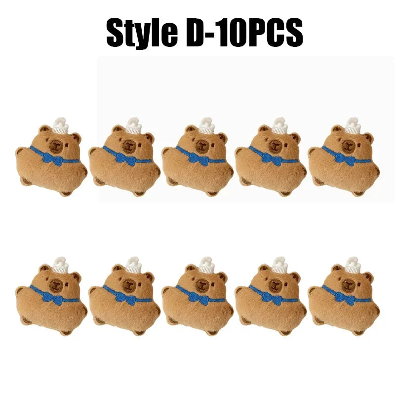 Cartoon Capybara Plush Keychain – Stuffed Croissant Pendant