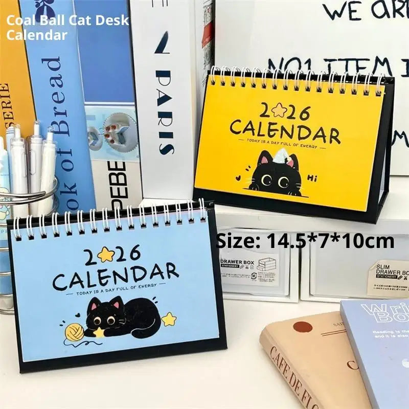 2026 Cute Cat Mini Desk Calendar – Desktop Decor Ornament Mini Desk Calendar Babs