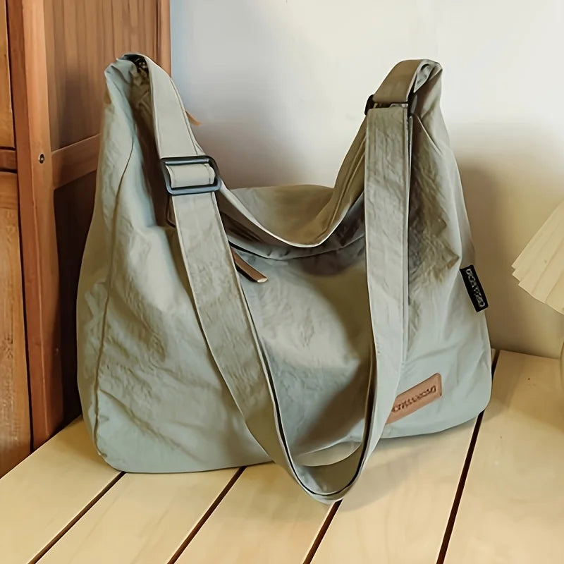 Canvas Hobo Crossbody Tote Bag – Multi-Pocket Messenger Bag Canvas Crossbody Tote Babs Green