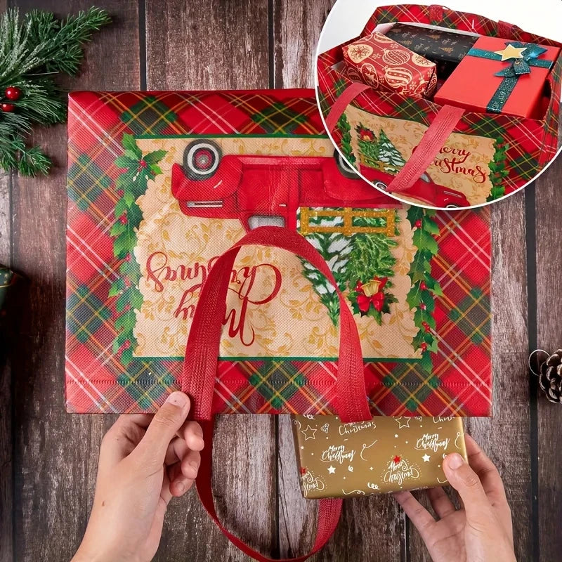 Christmas Gift Tote Bags with Handles – Reusable Non-Woven Holiday Gift Bags Babs
