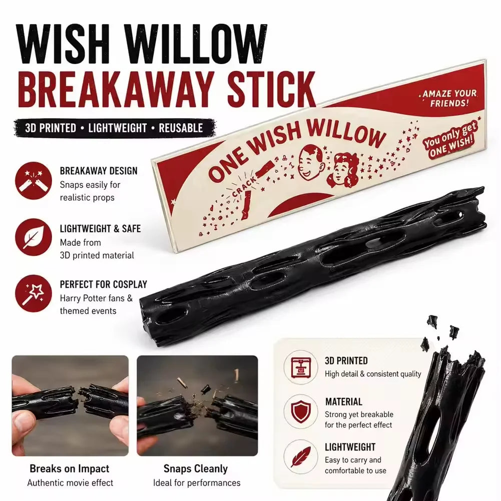 3D Printed Black Willow Magic Wand Ornament – 10CM Figurine Decorative Figurine Babs