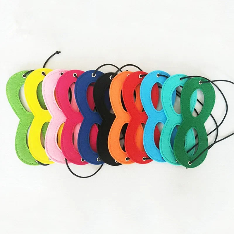 20pcs Colorful Felt Eye Masks – Halloween Masquerade Cosplay Party Masquerade Eye Masks Babs