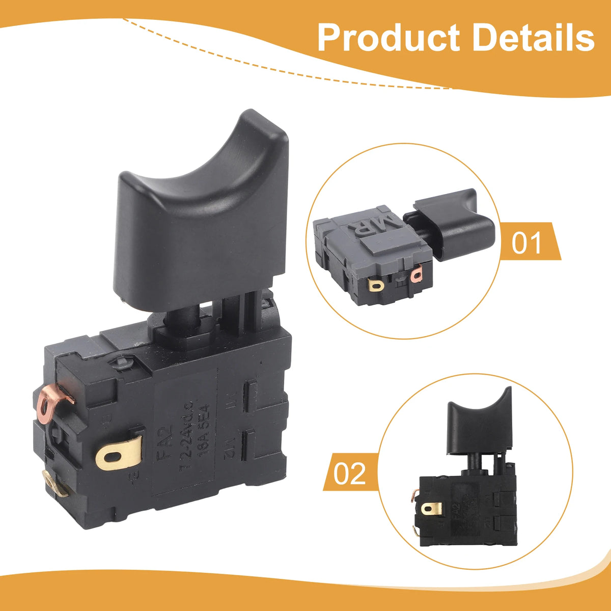 16A 5E4 Trigger Switch for Lithium Electric Blower Power Tools Power Tool Switch Babs