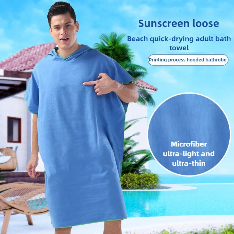 Surf Poncho Hooded Changing Robe | Quick-Dry Microfiber Towel Surf Changing Robe Babs