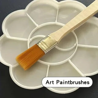 10Pcs Nylon Bristle Paint Brush Set – Wood Handle, Oil & Cleaning Paint Brush Set Babs
