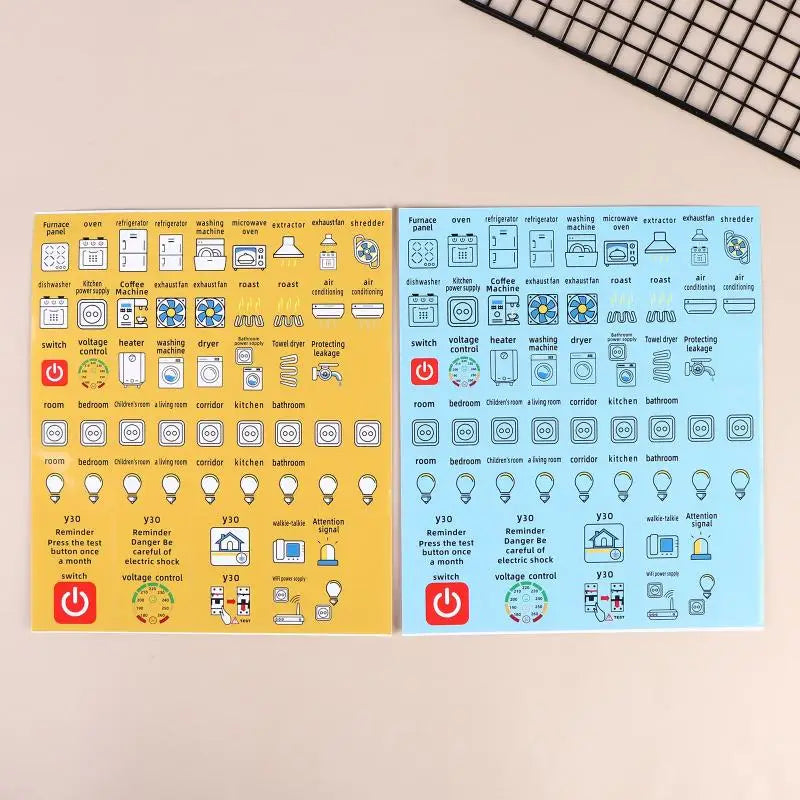 Circuit Breaker Panel Label Stickers – Waterproof PVC 2/5 Sheets Panel Label Stickers Babs