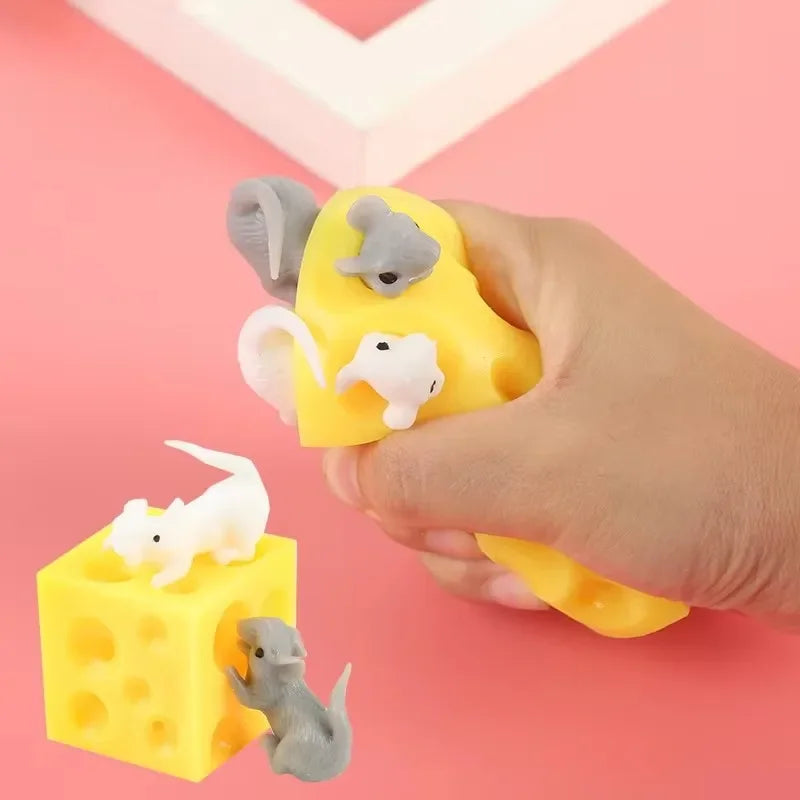 Mice in Cheese Squishy Fidget Toy – Funny Novelty Party Gift Novelty Squishy Toy Babs