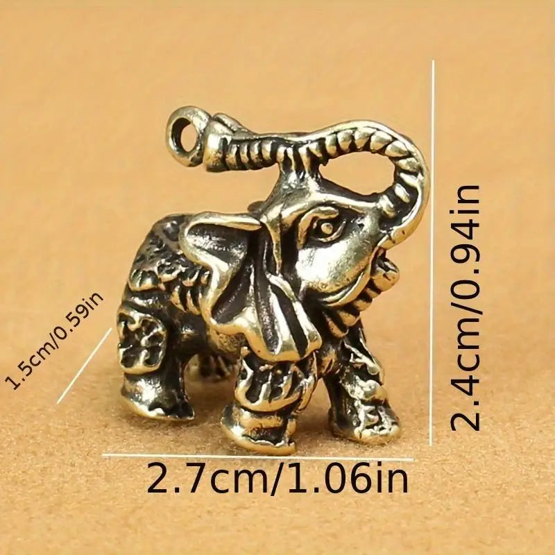 2pcs Brass Elephant Couple Desktop Ornament – Unique Home Decor Desktop Figurine Set Babs