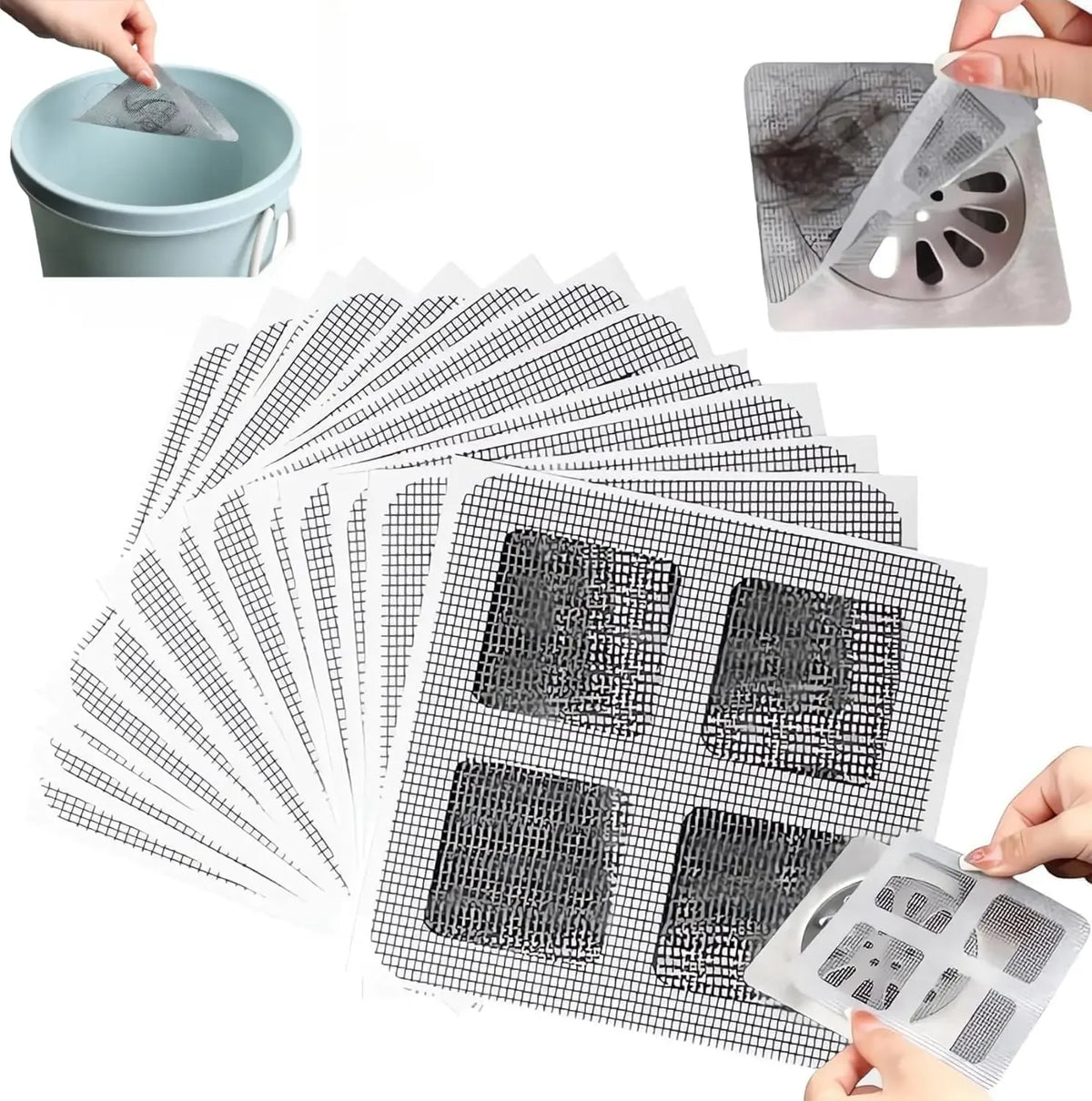 Disposable Hair Drain Catcher Mesh Filter Stickers 50–1000 Pcs Drain Catcher Sticker Babs