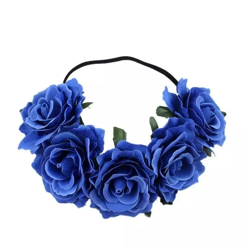 10-Pack Rose Flower Headband Wreath – Wedding & Party Set Floral Wreath Headband Babs 22