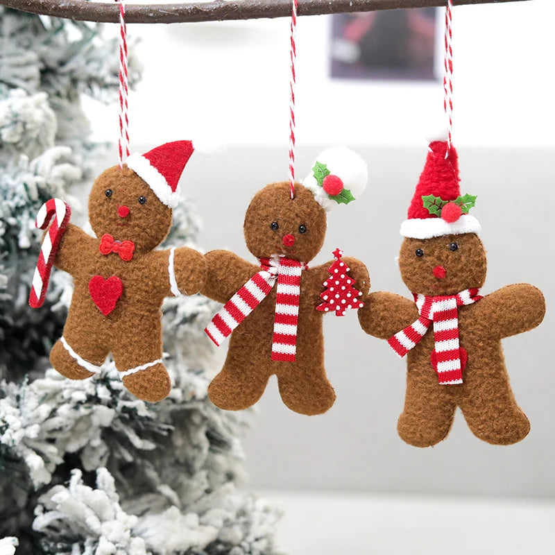 3-Pack Gingerbread Man Christmas Tree Hanging Ornaments Christmas Ornament Set Babs