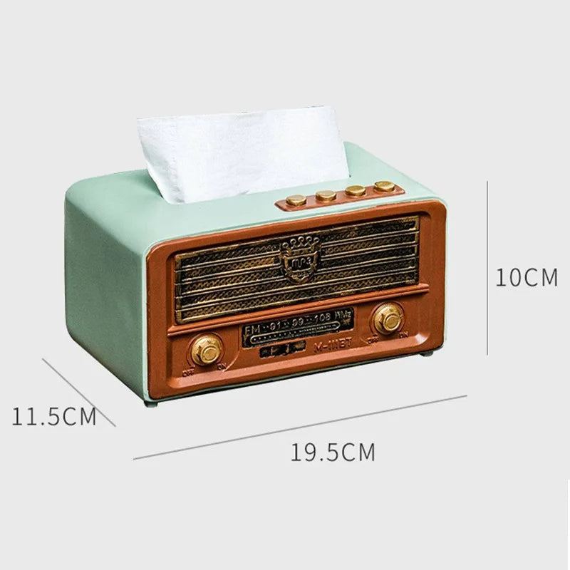 Retro Luxury Resin Tissue Box | Elegant Rectangular Napkin Case Decorative Tissue Holder Babs