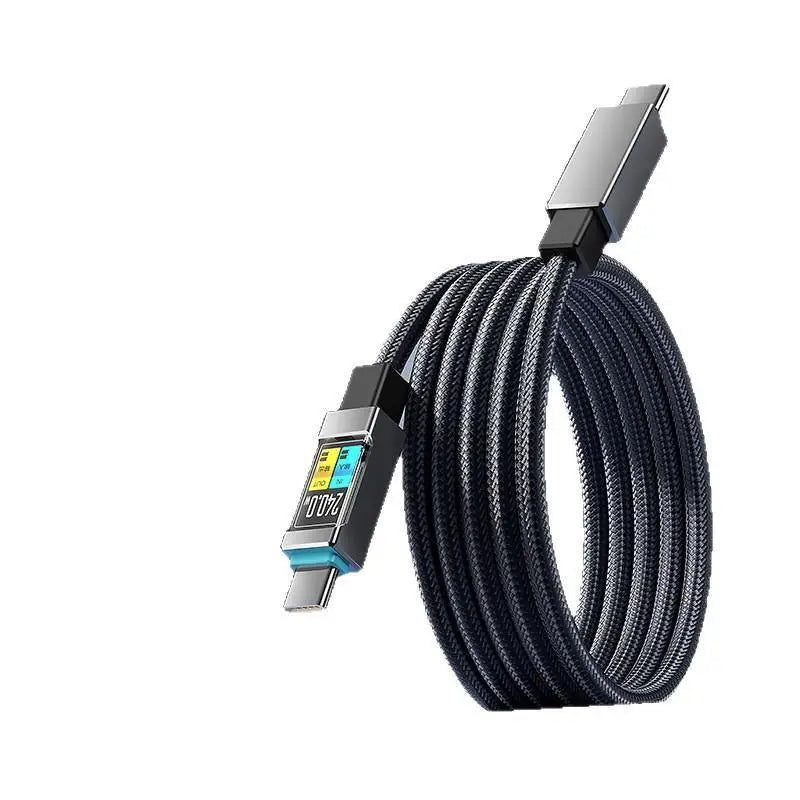 240W USB-C Fast Charging Cable with Digital Display | HUXUAN USB-C Charging Cable Babs
