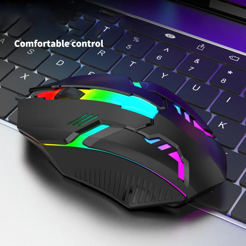 HUXUAN USB Wired Gaming Mouse RGB 1200 DPI Silent Ergonomic Wired Gaming Mouse Babs