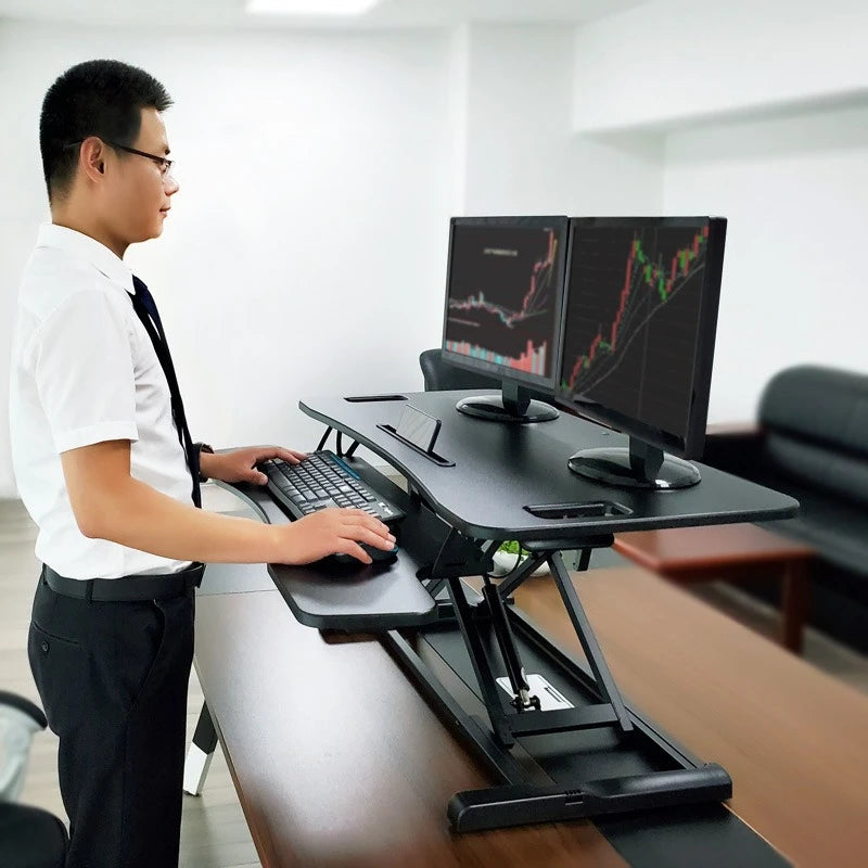 Foldable Lifting Computer Desk – Monitor Stand & Keyboard Shelf Standing Computer Desk Babs