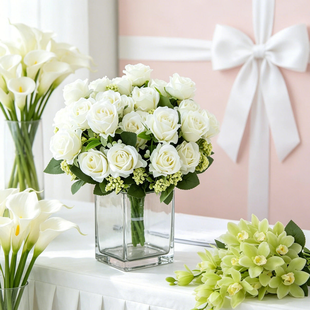 Artificial Silk Rose Flowers – Wedding & Home Décor Bouquet Artificial Silk Flowers Babs