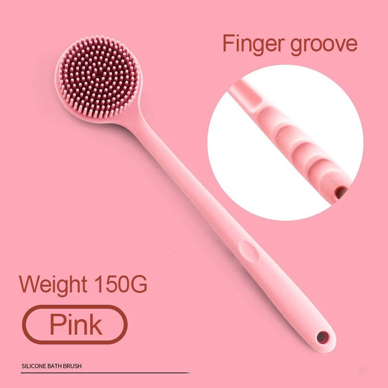 Silicone Body Exfoliating Shower Brush – Back Scrubber Body Exfoliating Brush Babs Pink