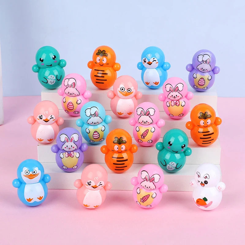 Mini Rabbit Tumbler Toys 12-36Pcs Easter Basket Fillers Kids Party Favor Toy Babs