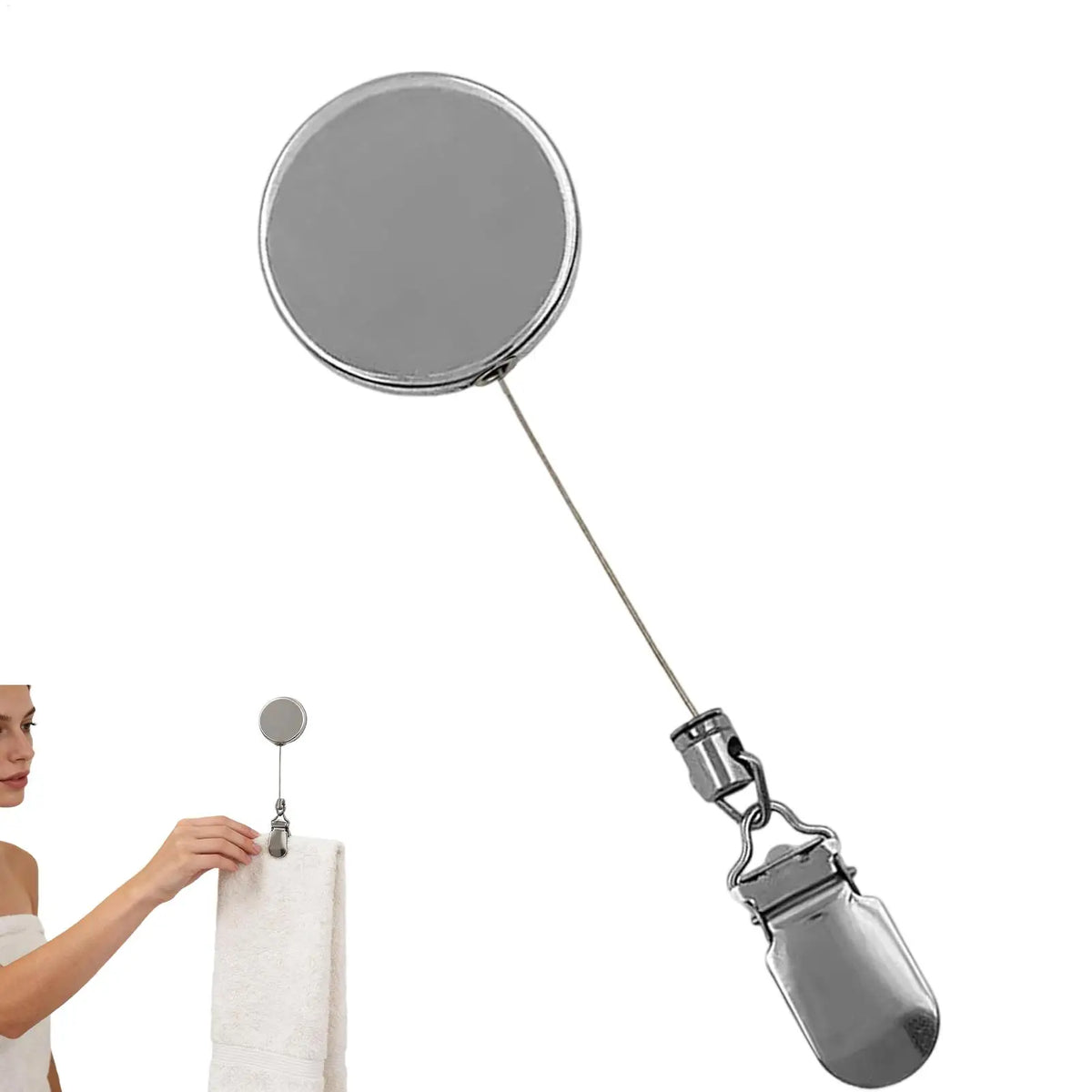 Retractable Wall-Mounted Towel Rack Self-Adhesive Clip Holder Towel Rack Clip Babs