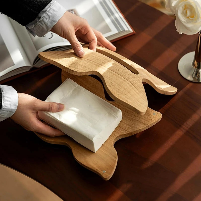 Butterfly Wooden Tissue Box Cover – Luxury Napkin Case Wooden Tissue Box Babs