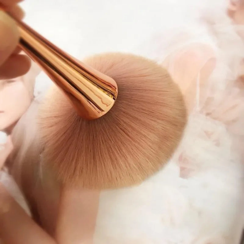 Rose Gold Powder Blush Brush – Large Professional Makeup Brush Makeup Brush Babs