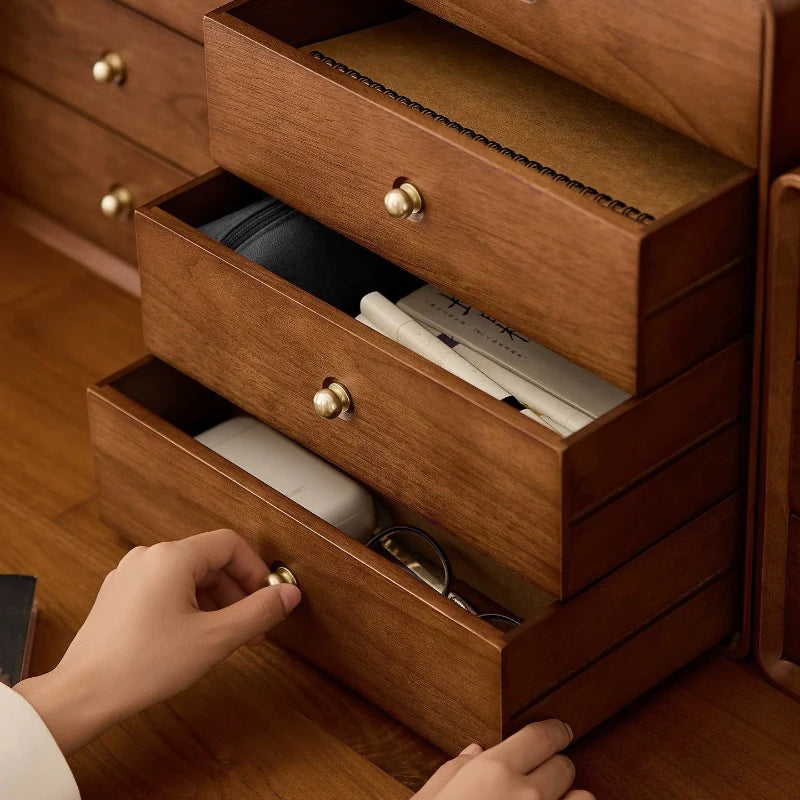 Solid Wood Retro Jewelry & Desktop Storage Box Organizer Wood Storage Organizer Babs