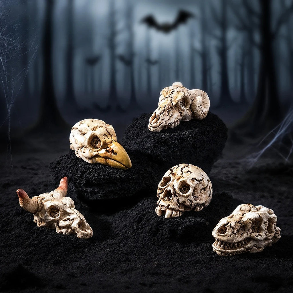Gothic Raven Skull Resin Ornaments | Scrapbooking Décor 5/10pc Craft Embellishments Babs 5PCS