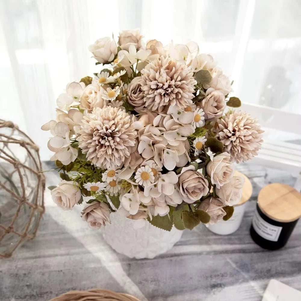 Artificial Chamomile Hydrangea Bouquet – Wedding & Home Décor Artificial Flower Bouquet Babs