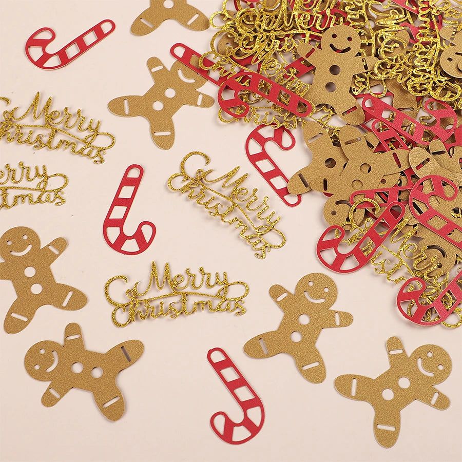 100pcs Glitter Christmas Gingerbread Confetti Table Scatter Christmas Party Confetti Babs