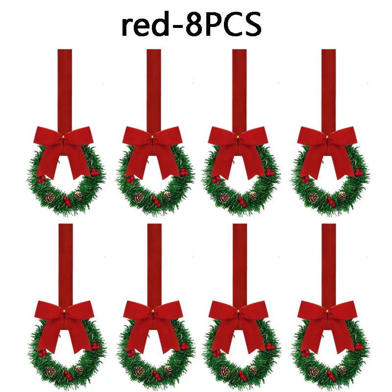 Christmas Garland with Red Bow – Festive Holiday Cabinet Decor Christmas Garland Babs red-8PCS