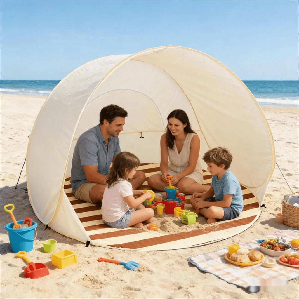 Pop-Up Beach Tent UPF 50+ UV Protection – 3-4 Person Canopy Pop-Up Beach Tent Babs