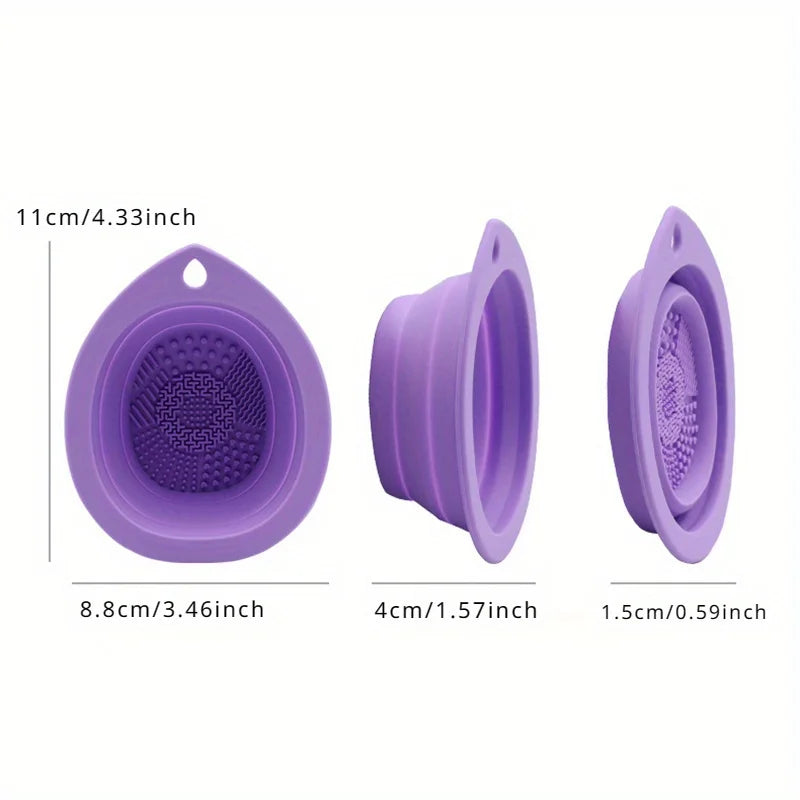 Silicone Makeup Brush Cleaner Bowl & Scrubber Mat Brush Cleaner Bowl Babs